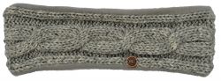 Pure Wool Fleece lined headband - cable - mid Grey