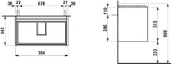 Laufen Lani Matt White 800mm 2 Drawer Vanity Unit