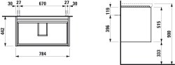 Laufen Lani Gloss White 800mm 2 Drawer Vanity Unit