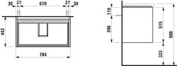 Laufen Lani Traffic Grey 800mm 2 Drawer Vanity Unit