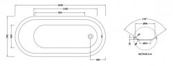 Bayswater 1690mm Pointing White Slipper Boat Bath