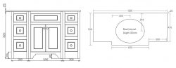 Harrogate Ripley Dovetail Grey 1200mm Vanity Unit & White Solid Surface Basin
