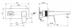 Ideal Standard Ceraplan Wall Mounted Basin Mixer