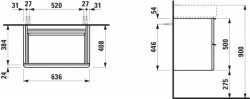 Laufen Space 635mm Two Drawer Vanity Unit - Matt White
