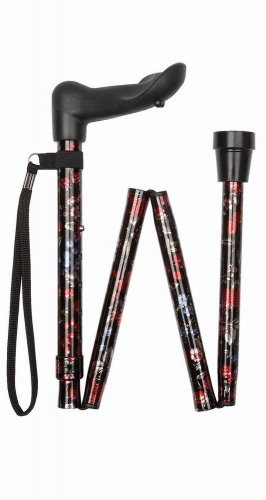 Charles Buyers Folding Walking Stick -  Left Hand