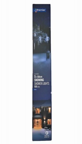Premier Decorations Snowing Shower Lights 5 x 50cm 150 LED - White