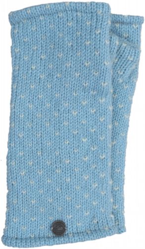 Fleece lined wristwarmer - tick  -Pale blue/white