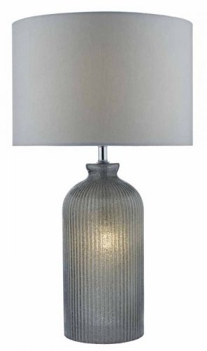 Dar Pamplona Table Lamp Dual Light Grey Glass with Shade