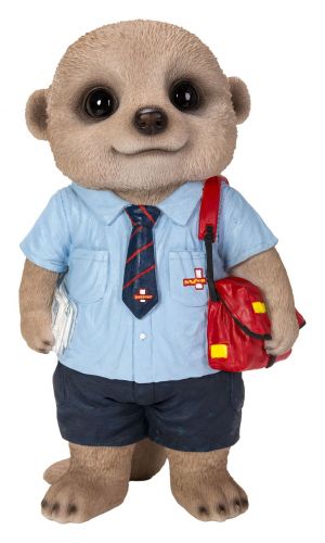 Vivid Arts Postman Baby Meerkat Ornament Gift - Indoor or Outdoor - Fun