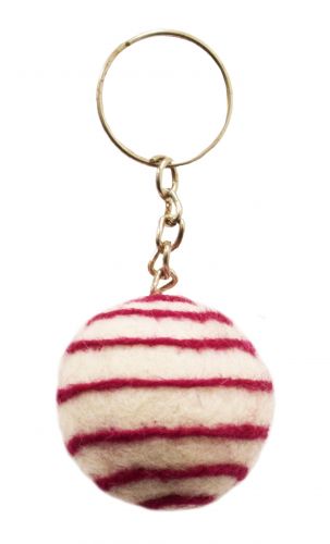 Spiral Keyring - White/Deep pink