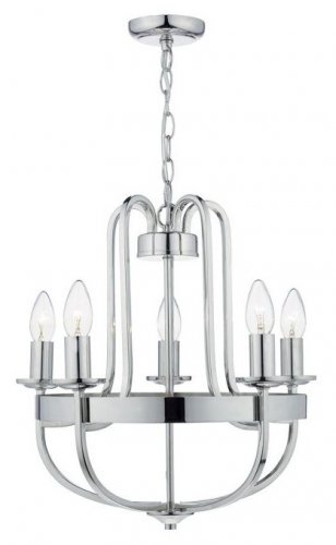 Dar Heythrope 5 Light Pendant Polished Nickel