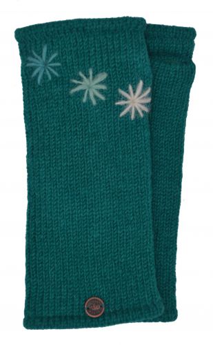 Fleece lined wristwarmer - three star - Teal