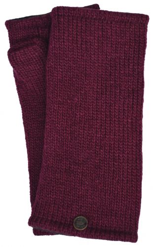 Fleece lined wristwarmer - Plain - Deep Berry