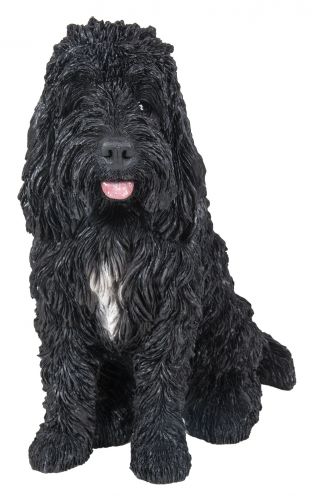Cockapoo Dog Sitting - Black - Lifelike Garden Ornament - Indoor or Outdoor - Real Life Vivid Arts