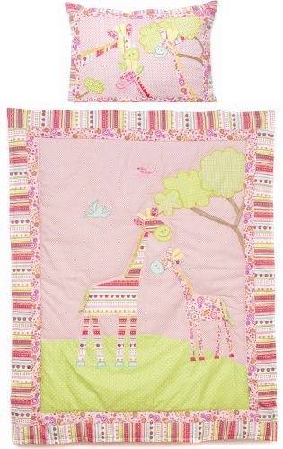 Georgia Giraffe Baby Cot Bed Quilt & Pillow Set - Bedroom 