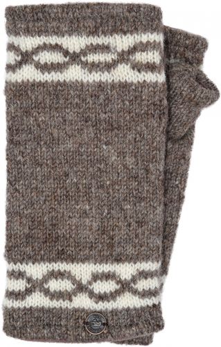 Classic - twist - wristwarmer - marl brown