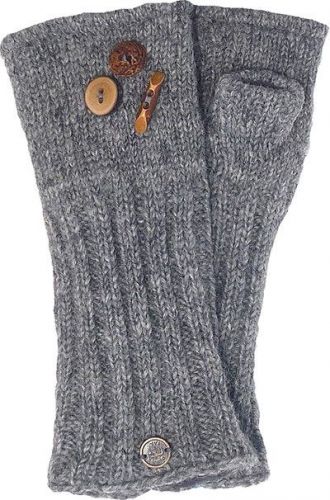 Fleece lined wristwarmer - fruit button - Grey