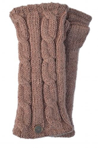 Fleece lined wristwarmer - cable - Blush