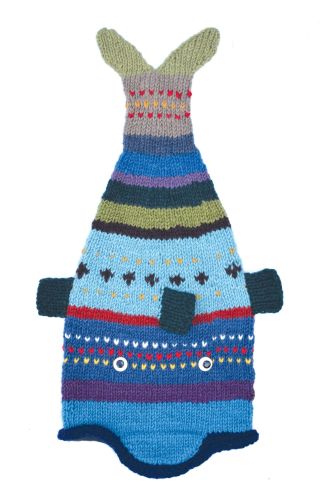 Pure Wool Hand knit - short tailed fish - Patterned 1