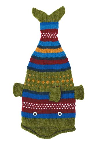 Pure Wool Hand knit - short tailed fish - Patterned 3