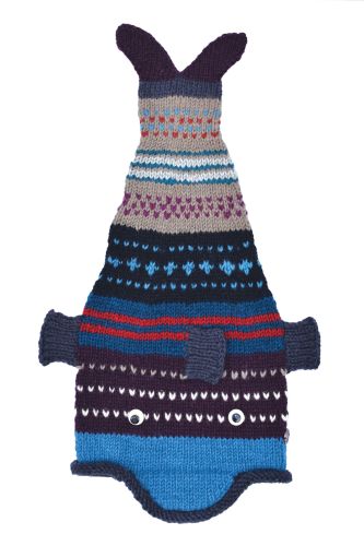 Pure Wool Hand knit - short tailed fish - Patterned 4