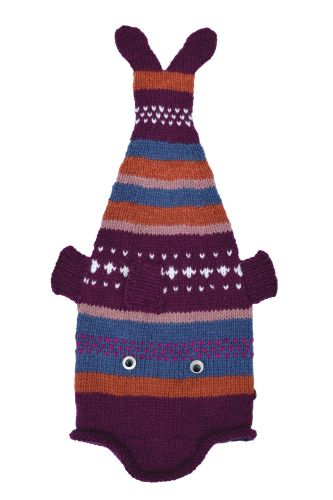 Pure Wool Hand knit - short tailed fish - Patterned 6
