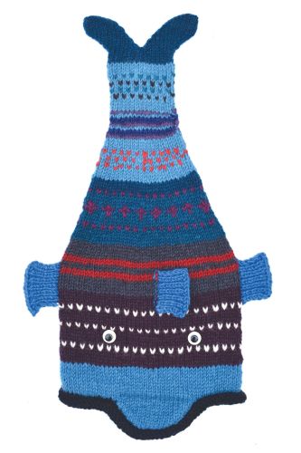Pure Wool Hand knit - short tailed fish - Patterned 8