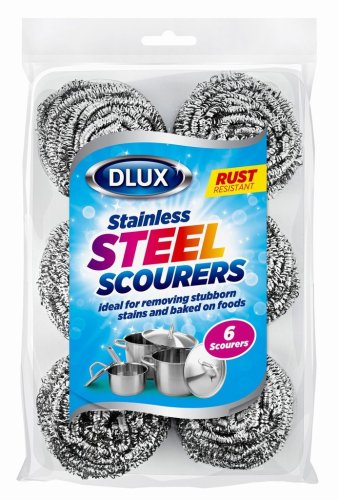 6pk Stainless Steel Scourers