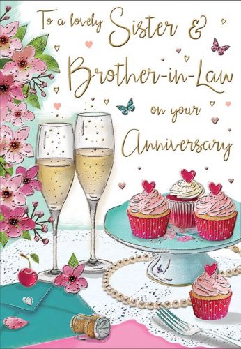 Wedding Anniversary Card - Sister & Brother in Law - Regal