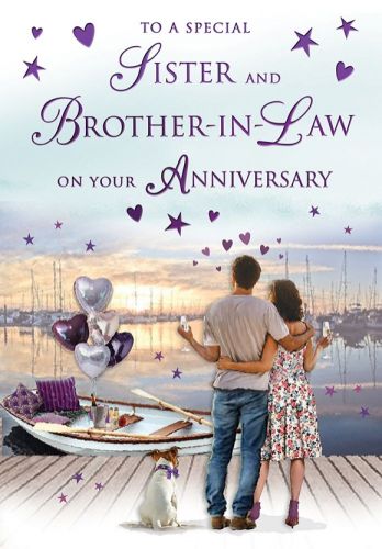 Wedding Anniversary Card - Sister & Brother-in-Law - Marina - Regal