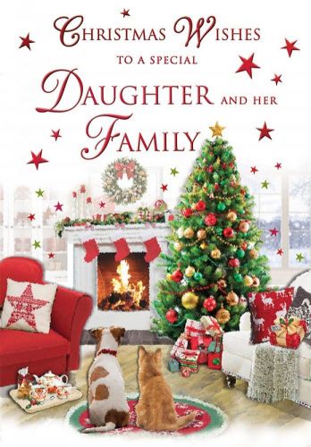 Christmas Card - Daughter & Family - Fireplace - Regal