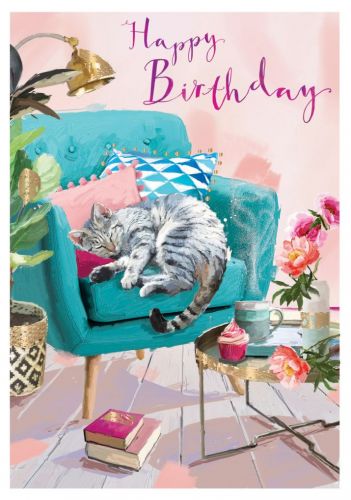 Birthday Card - Cat Nap - At Home Ling Design