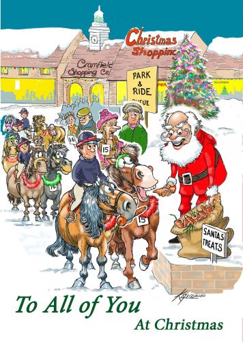 Christmas Card - To All of You - Pony Santa Treats - Funny Gift Envy