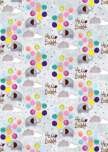 Hello Baby New Baby Luxury Gift Wrap Sheet - Glick
