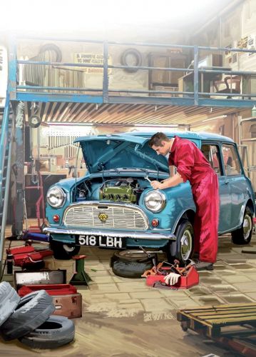 Birthday Card - Mini Car Mechanic Garage - Country Cards
