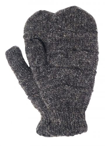 Fleece lined mittens - ridge - Marl Brown