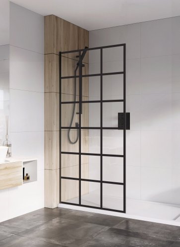 Roman Haven Select 1200mm Black Grid Wetroom Panel (8mm)