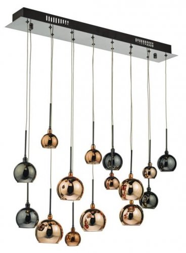 Dar Aurelia 15lt Bar Pendant Black Chrome & Multi Colour