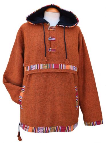 Gheri Edged Hooded Cotton Pullon - Spice