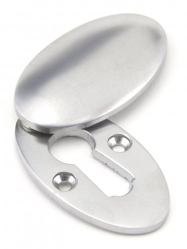 Satin Chrome Oval Escutcheon & Cover