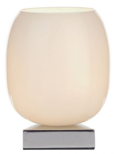 Dar Dino Touch Table Lamp Polished Chrome with White Glass Shade