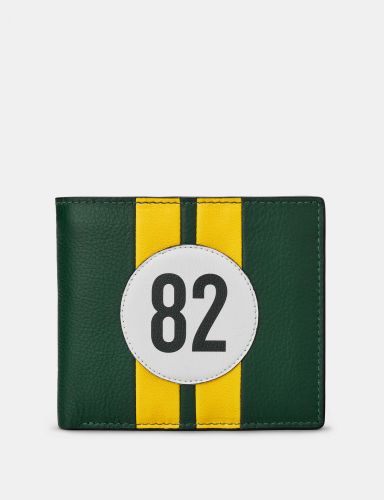 Men's Car Livery no. 82 Leather Wallet - Green/Yellow - Yoshi