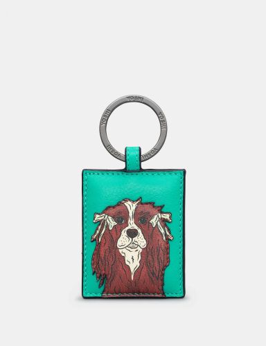 Leather Keyring Happy Hounds King Charles Spaniel Dog - Yoshi