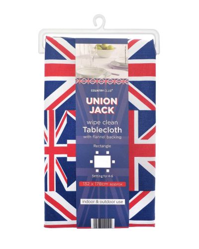 Union Jack Wipe Clean Tablecloth PEVA 132cm x 178cm