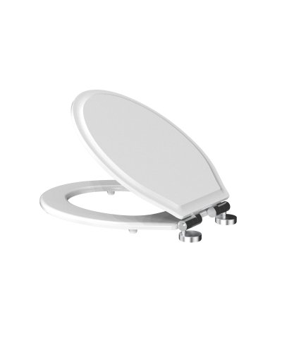 Tavistock Secure Fix Toilet Seat with Chrome Hinges - White
