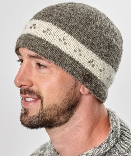 Pure Wool Classic - triple tick beanie - soft brown