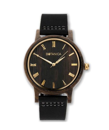 Willow Black Sandalwood Wood Mens Watch - Botanica