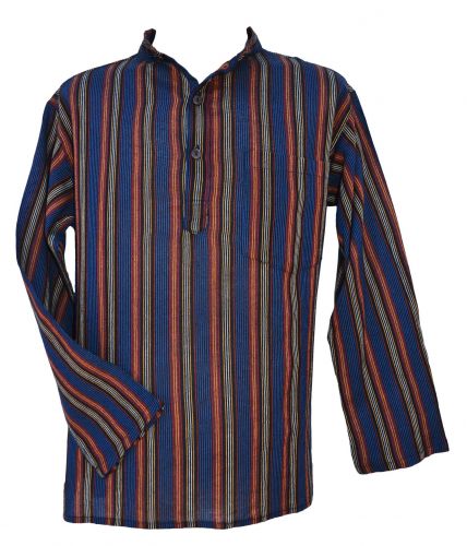 Light weight - Striped Cotton Shirt - Dark