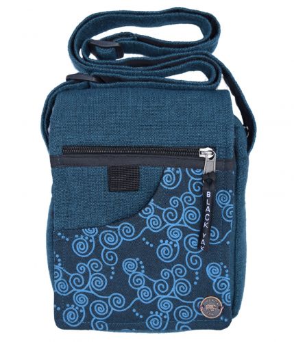 Small Printed Cotton Bag - Aqua