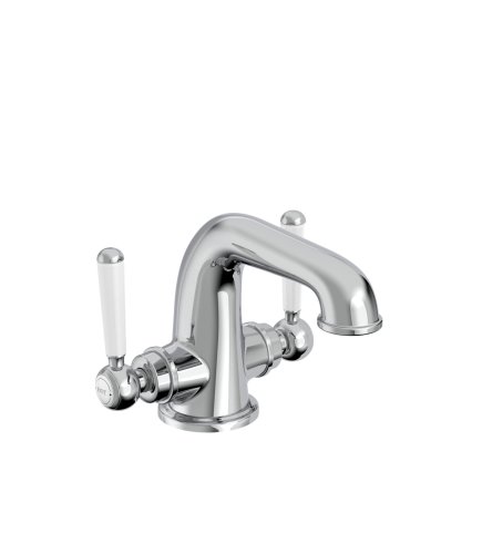 Tavistock Lansdown Twin Handle Basin Mixer with Click Waste - Chrome